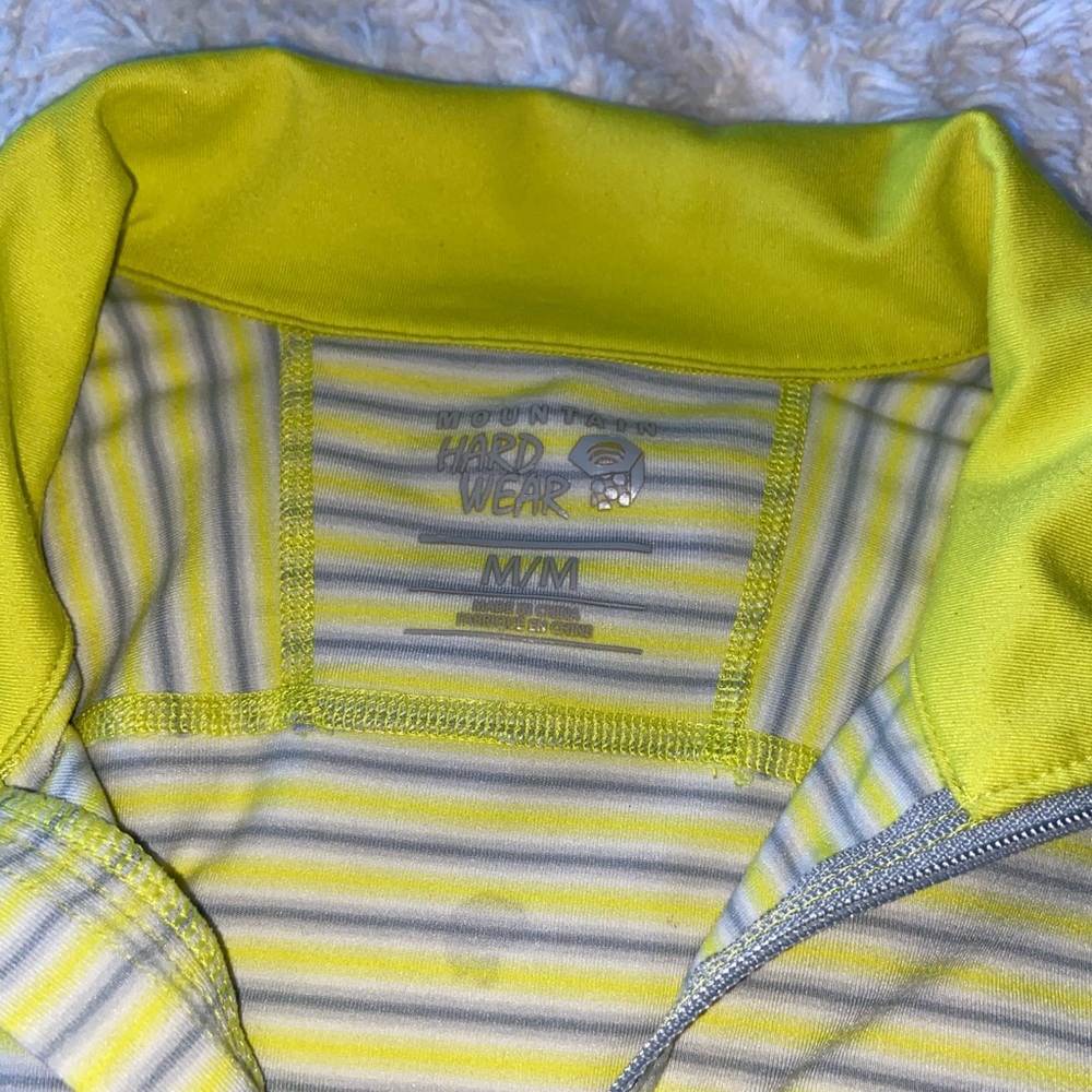 Mountain Hardwear Yellow and Gray Fitted Long Sleeve Polo - Picture 2 of 6